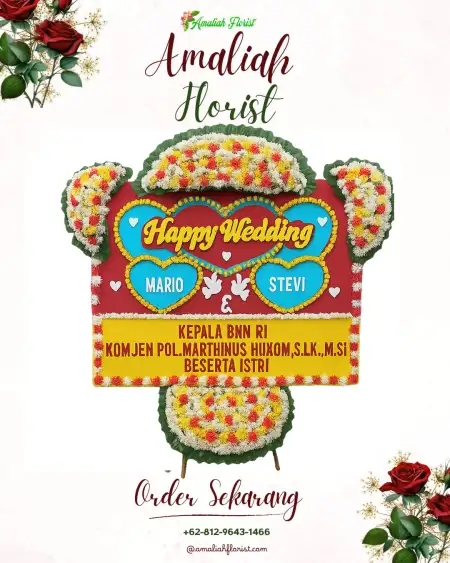 Papan Bunga Pernikahan Gaung